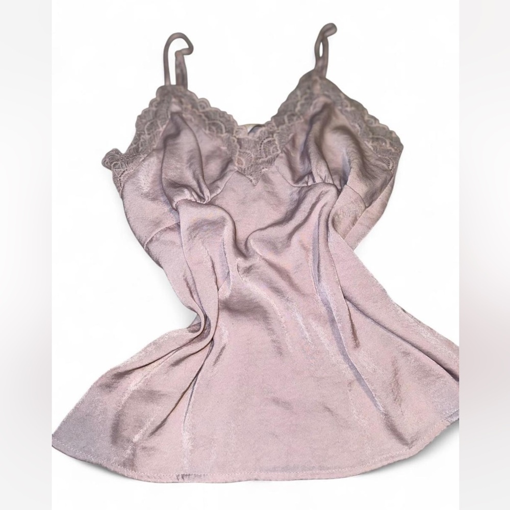 Silky Lace Trim Cami Top